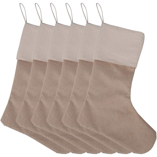 Plain jute christmas stockings or as a unique gift bag